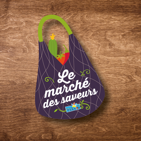 Logo Le Marché des Saveurs, réalisé pour la ville de Tarnos et son marché du mardi matin