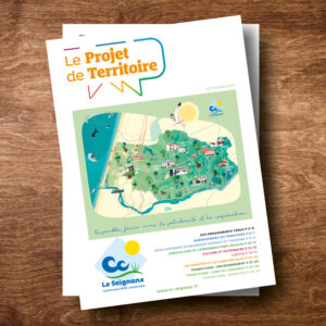 Mise en page graphique du Projet de Territoire de la Communauté de Communes du Seignanx Sud Landes