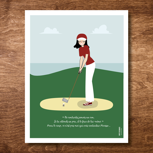 Illustration réalisée pour le Magazine de Golf Sortie de Bunker #4 printemps été 2024