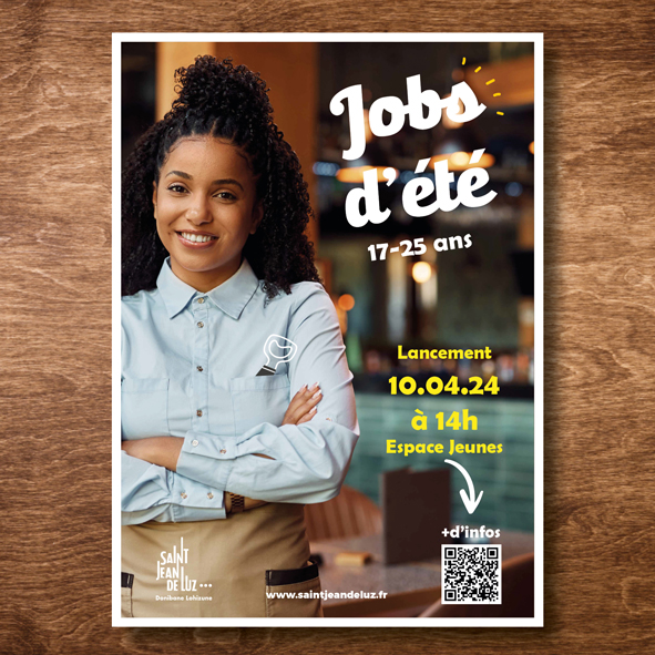 Affiche Jobs d'été pour la ville de Saint-Jean-de-Luz Audrey Birles Graphiste