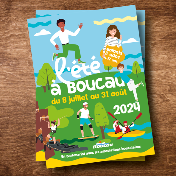 Illustrations et mise en page de l'agenda des animations de la ville de Boucau