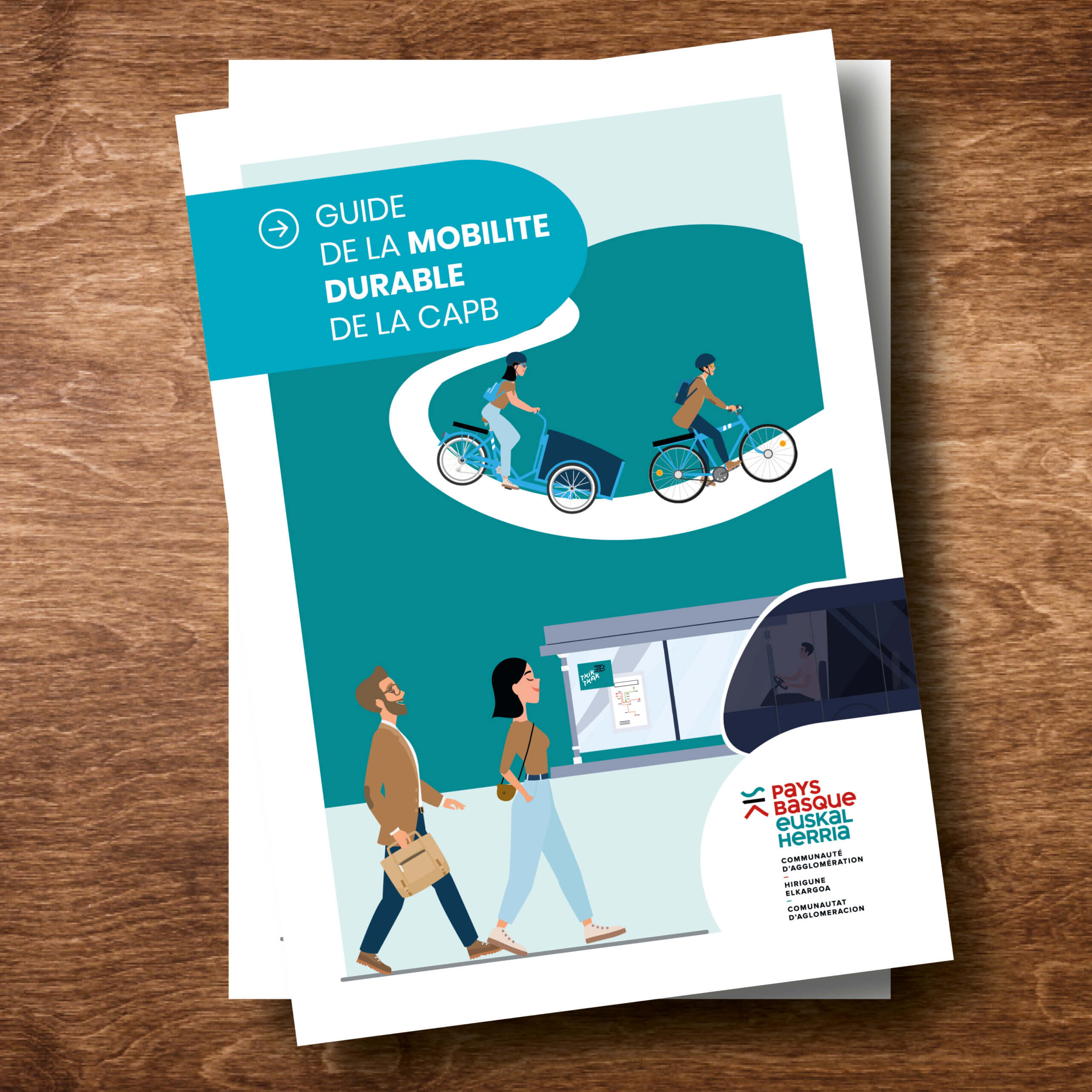 Guide de la mobilité durable de la CAPB : conception graphique et illustrations