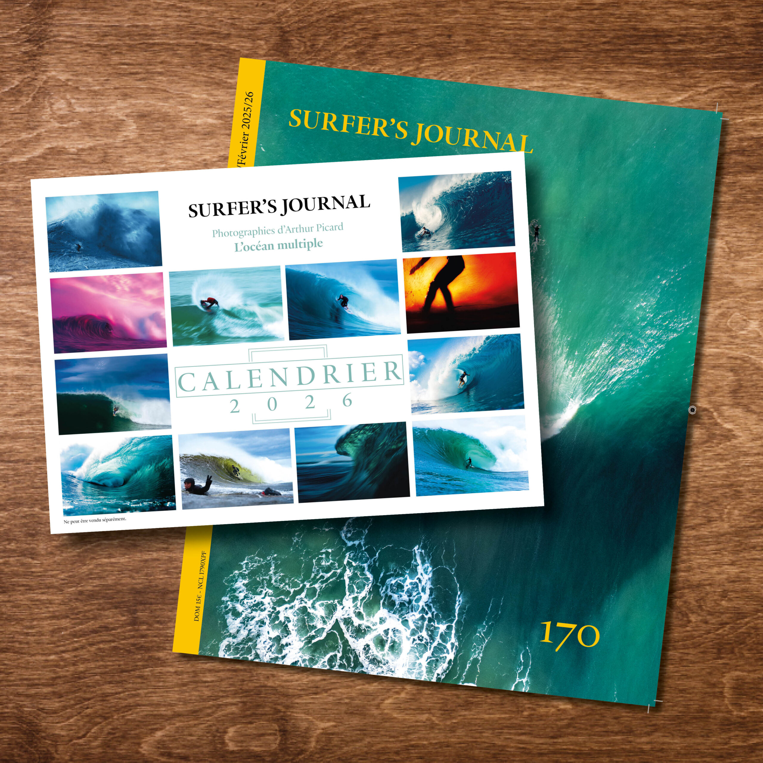Calendrier 2026 de Surfer’s Journal France : mise en page